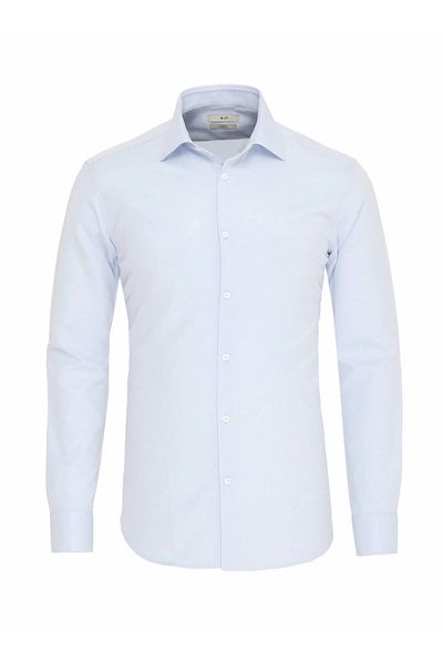 Kip Ανοιχτό μπλε Slim Fit Classic βαμβακερό πουκάμισο