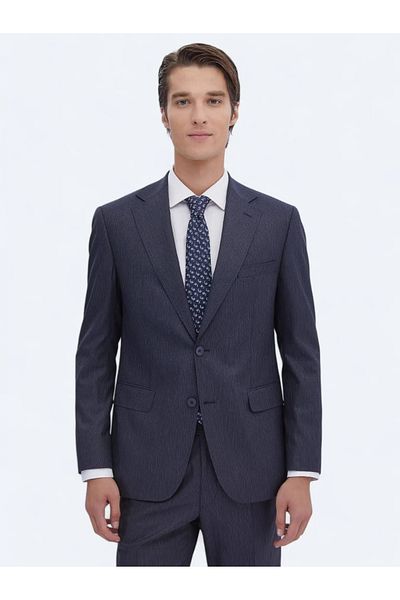 Kip Modern Fit Indigo Striped Suit