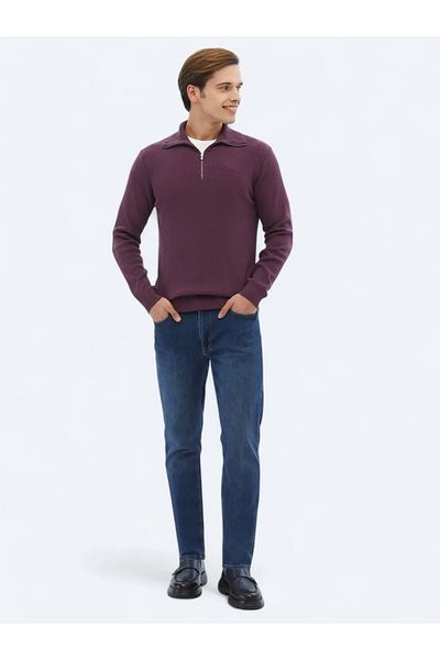 Kip Pulover din tricot cu model prune