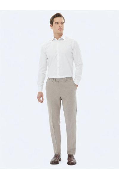 Kip Cămașă clasică, albă, slim fit, din amestec de bumbac