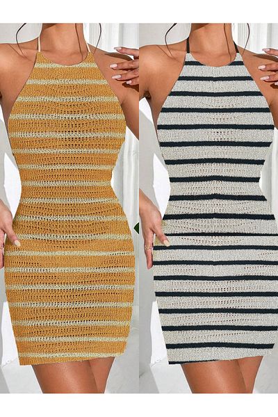 randevu Striped 2 Pack Knitwear Pareo
