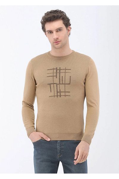 Kip Camel Hair Crew Neck Wool Blended Sweater