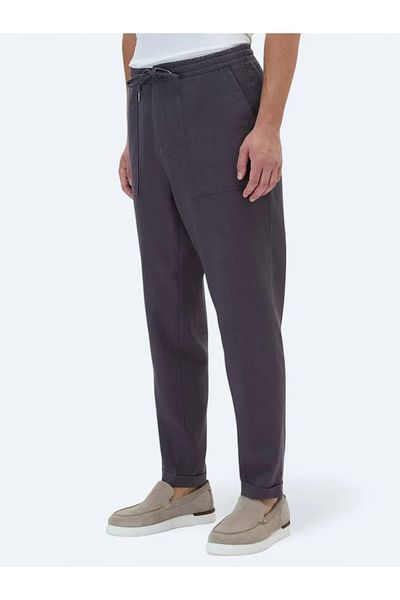 Kip Anthracite Jogging Fit Casual Trousers - Woven