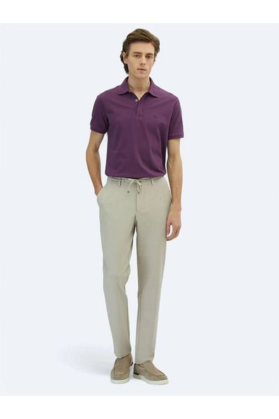 Kip Beige Knitted Jogging Fit Casual Trousers