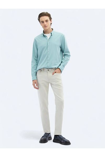 Kip Πουκάμισο Mint Plain Regular Fit Woven Casual από βαμβακερό μείγμα