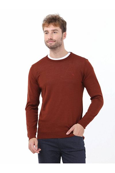 Kip Tile Crew Neck Wool Blended Knitwear Sweater