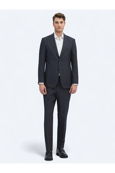 Kip Black Patterned Modern Fit Suit