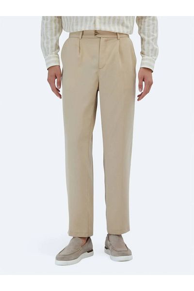 Kip Camel Hair Woven Loose Fit Casual Trousers