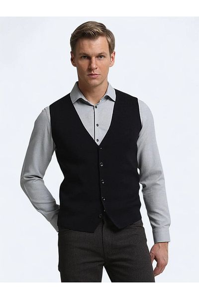 Kip Navy Blue Knitwear Vest