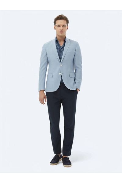 Kip Jachetă albastru deschis drept slim fit