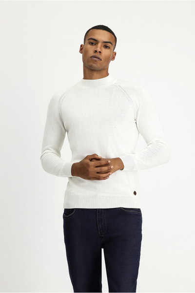 Kiğılı Bato Yaka Slim Fit Dar Kesim Pamuklu Triko Kazak