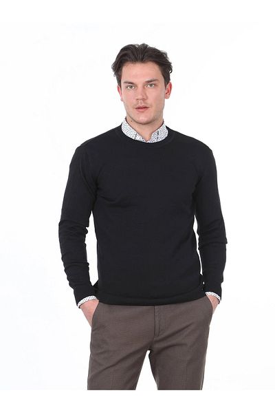 Kip Pulover din tricotaje din amestec de lână tricotat negru