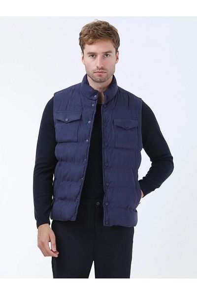 Kip Light Navy Blue Woven Sports Vest