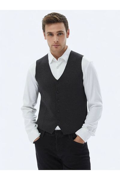 Kip Anthracite Knitwear Vest