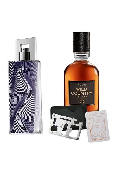 Dactylion Attraction Game Eau de Toilette Set for Him 75 ml, Wild Country 75 ml, multifunctional card
