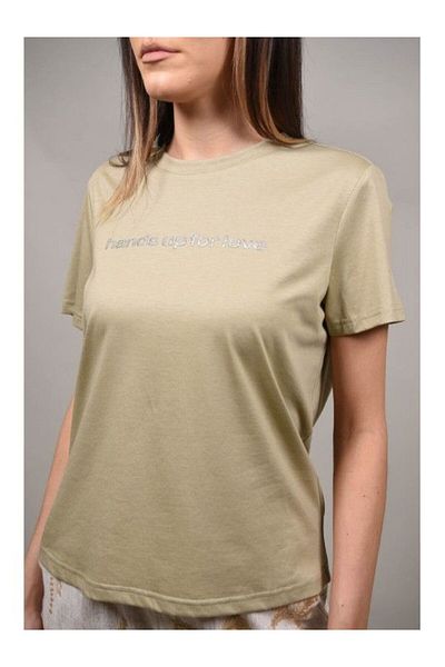 CHANGE OFF Mentana Single Waist Khaki Simple T-Shirt