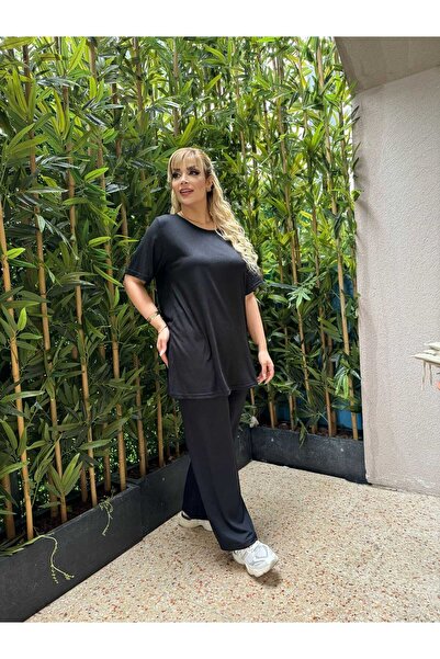 ViolettaXL Women's Plus Size Slitted Flexible Twist Suit