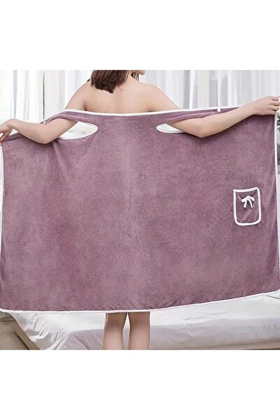 Generic 1 Piece Wearable Bath Towel Coral Velvet Bowknot Bath Skirt for Adults