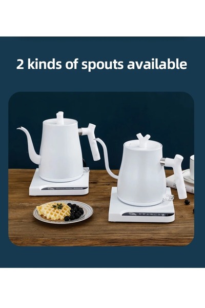 ET-LIFE Gooseneck Electric Kettle 800ML, Fast Boiling Hot Water Kettle, Stainless Steel, 1000W Rapid Heating