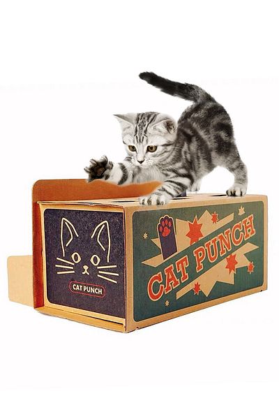 KidLe Cat Interactive Toy Cat Whack A Mole Toy Cat Cardboard Box to Relieve Boredom