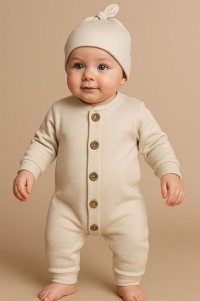MİNİLOPPOO Buttoned Baby Jumpsuit