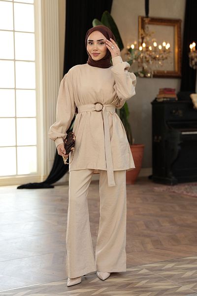 LOCCO Women's Belt Buckle Suit Mink
