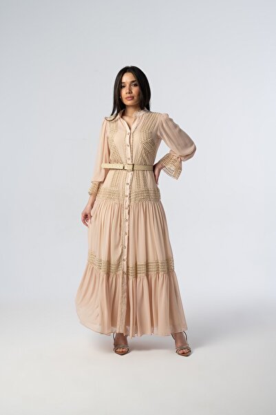 Elaris Exclusive ELARİS Şifon Danteli Elbise