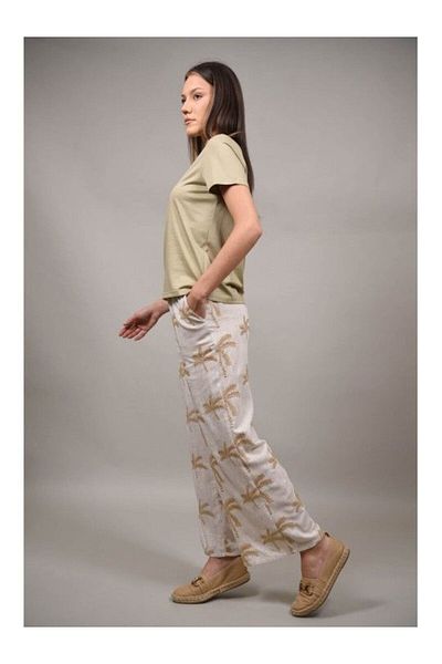 CHANGE OFF Mentana Single Waist Khaki Simple T-Shirt