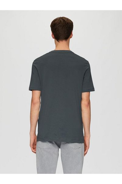 s.Oliver Men's short-sleeved T-shirt, front print and Regular Fit cut, Dark Grey, XL