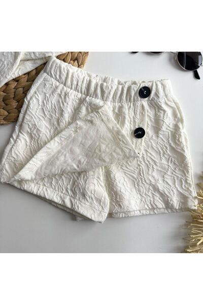 2kids2mom La'Ciel Paris Crop and Shorts Skirt Patterned White Girl's Suit