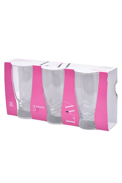 LAV 3-piece clear glass cup set - 370ml