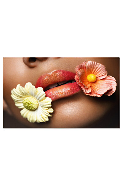 StoryGift Romania Tablou Canvas - Machiaj Glamour: Detaliu Senzual In Nuante De Rosu