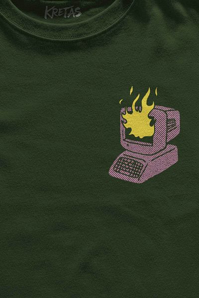 Kretas Χακί μπλουζάκι Το αύριο δεν ξέρει ποτέ y2k Future Vintage Street Minimal μπροστινό μπλουζάκι Unisex