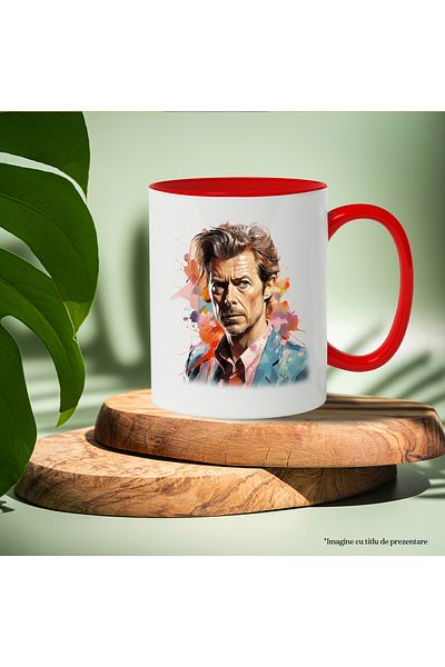 StoryGift Romania Mug With David Bowie, Celebrity, Musician, Artist, Multicolor 330 ml, Ceramic, With