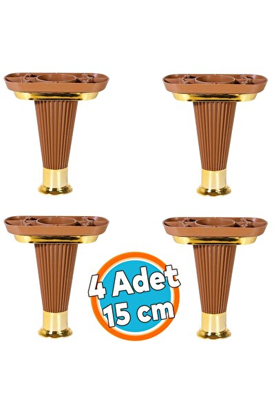 Genel Markalar (4 ADET) Mobilya Kanepe Koltuk Konsol Ünite Ayağı 15 Cm Kahve ...