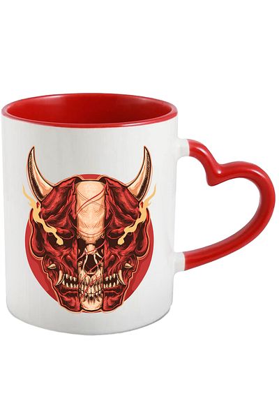 StoryGift Romania Cana Cu Diavol, Craniu, Flacari, Coarne, Cerc, Multicolor 330 Ml, Ceramica Cu Ma, Cu ,stg