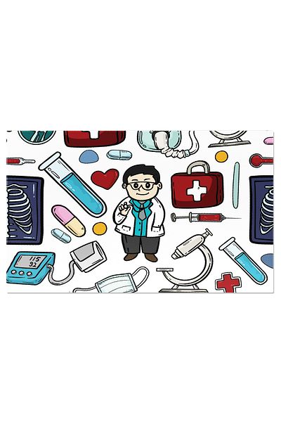 StoryGift Romania Tablou Canvas: Elemente Medicale - Ilustratie Decorativa Cu Ustensile