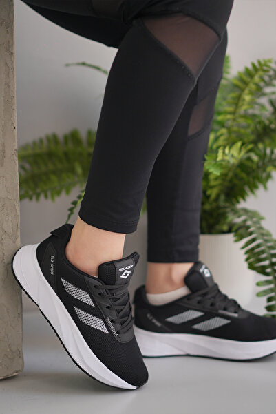 SOLAZER Femei - Pantofi sport alb-negru Pantofi sport casual 052