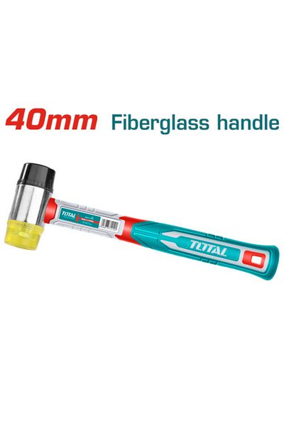 TOTAL Rubber and plastic hammer with two ends, 40 mm