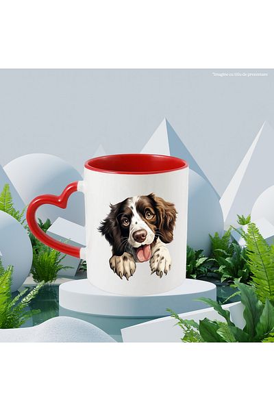 StoryGift Romania Cana Cu Un Catel Jucaus Care Priveste Curios | Ilustratie | Limba Scoasa | Cu Po, Cu ,stg