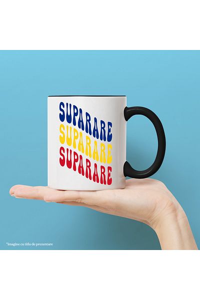 StoryGift Romania Mug The Word Anger, in the Colors of the Romanian Flag, Red, Yellow, Blue, , With ,STG