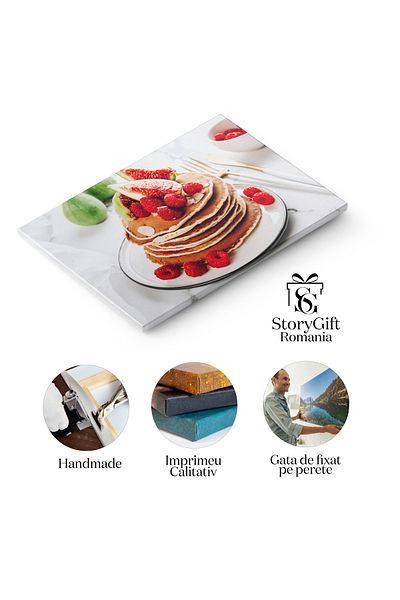 StoryGift Romania Canvas Print: American Pancakes With Fruit: Breakfast Delicacies
