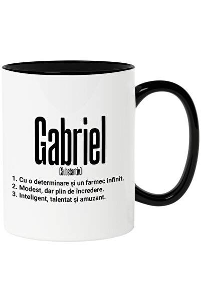 StoryGift Romania Cana Cu Numele Gabriel, Determinare, Modest, Inteligent, Am...