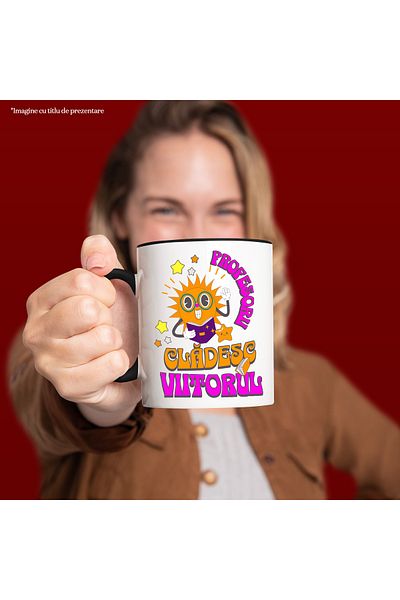 StoryGift Romania Mug teachers build the future education school, 330ml, Ceramic with Black Handle, With