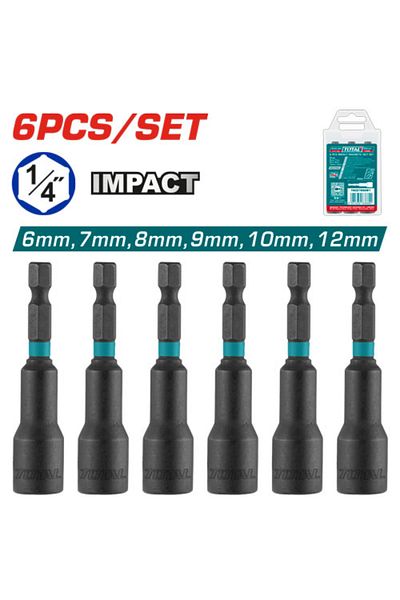 TOTAL Shinko Socket Set 6mm,7mm,8mm,9mm,10mm,12mm 6pcs/set