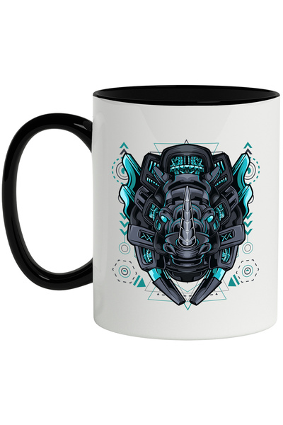 StoryGift Romania Cana Cu Cap De Rinocer, Mecha, Robot, Sf, Cyberpunk, Multic...