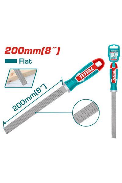 TOTAL 8" Wide Rubber Handle Wood File