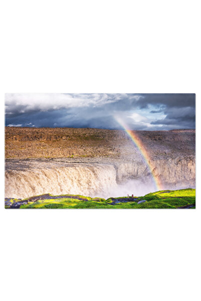 StoryGift Romania Tablou Canvas Cascada Dettifoss Si Curcubeul Din Islanda Ca...