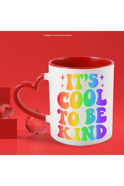 StoryGift Romania Mug with the text in English "It's cool to be kind" - it's cool to be kind, With ,STG.