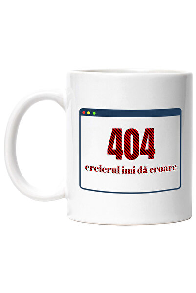 StoryGift Romania Cana Tabel Computer Text Creierul Imi Da Eroare, 330ml, Ceramic Cu Maner Alb, Cu Mane,stg